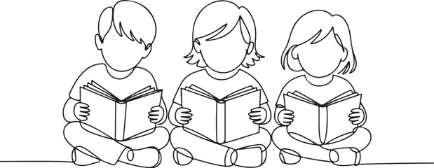 Children Reading Together: A Scene of Literacy and Learning