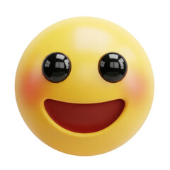 Fototapeta premium 3d smiley face icon isolated on transparent background