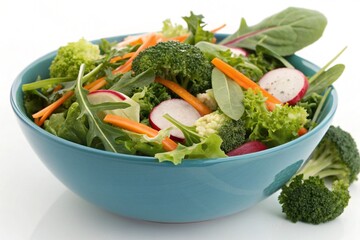 fresh vegetable salad isolated on white background.