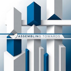 Assembling Towards Success &ndash; Modern Geometric Growth Abstract Art