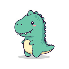 Obraz premium Cute Cartoon Dinosaur Illustration