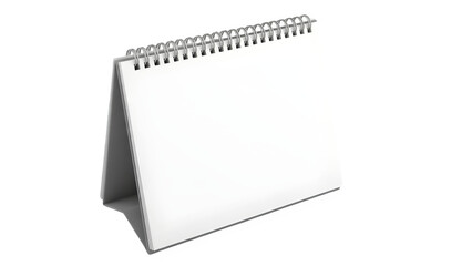Blank White Desk Calendar Mockup with Spiral Binding for Schedule Planning and Management