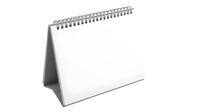 Blank White Desk Calendar Mockup with Spiral Binding for Schedule Planning and Management - Powered by Adobe