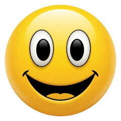 Fototapeta premium Cheerful yellow smiley face isolated on transparent background