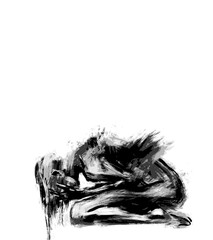 Emotional storm, mental breakdown vector. Illustrationfor therapy, mental health, and depression content. Hand-drawn style conveys trauma, grief, anxiety. A woman crying, curled up on the floor.
