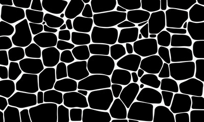 Abstract Black and White Organic Shapes Pattern.