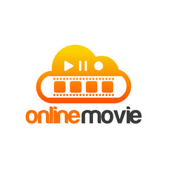 Online Movie Cloud Logo Design.
