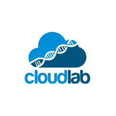 Cloud Lab Logo with DNA Helix.