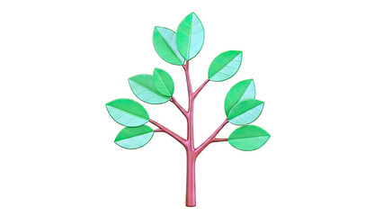 Obraz premium Stylized Tree with Green Leaves