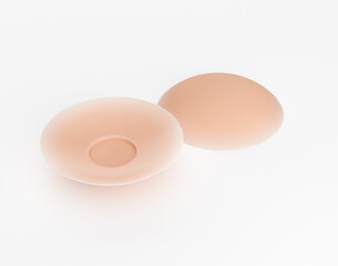 Nude silicone breast petals, invisible and comfortable intimate accessory3d illustration