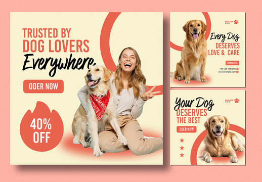 Dog Care Social Media Post Template
