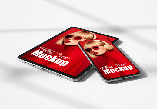 Responsive Tablet and Mobile Phone Screen Design Mockup