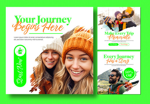 Travel Adventure and Tourism Agency Promotional Post Template