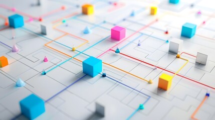 Workflow process structure concept background