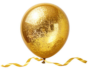 Glittering gold balloon with ribbon