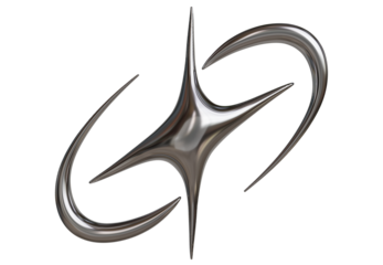 Silver Cybersigilism Ornamental Gothic Sigil with Neo Tribal and Cyber Aesthetic 3d Rendering