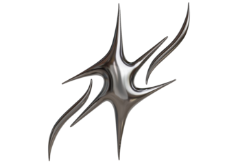 Silver Cybersigilism Ornamental Gothic Sigil with Neo Tribal and Cyber Aesthetic 3d Rendering