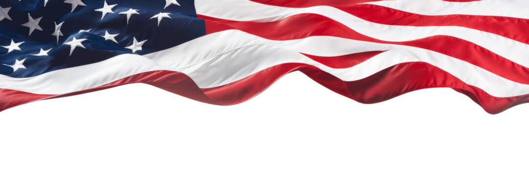american flag border with white background.