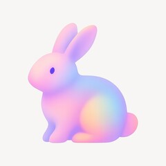 Obraz premium Colorful gradient rabbit illustration.