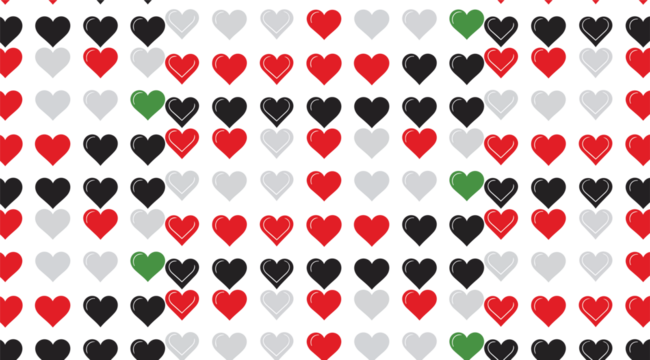 set of red and white hearts patterns - Powered by Adobe