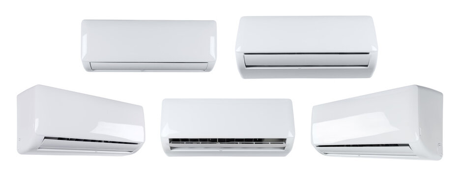 White air condition isolated on clear background Illustration about electrical equipment in house