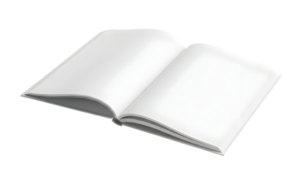 An open blank book on a black background symbolizing a new beginning or empty story