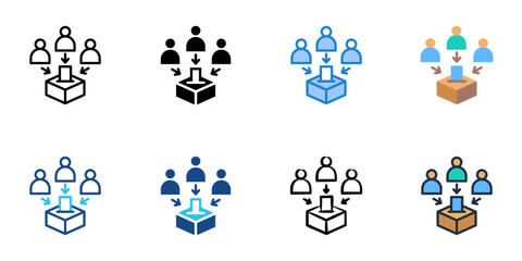 Voter Mobilization icons set multiple style collection. Editable stroke 
