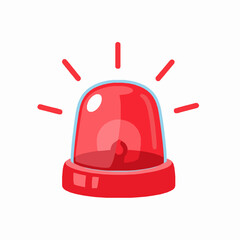 Whimsical cartoon red siren light vector illustration for alarms and warnings © MdAmzad