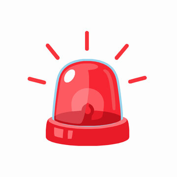 Whimsical cartoon red siren light vector illustration for alarms and warnings