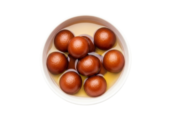 gulab jamun dessert bowl in syrup close-up
