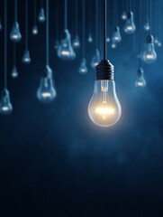 Illuminating concepts single light bulb against dark background artistic photography creative environment