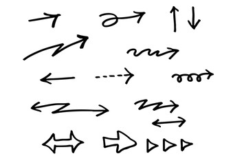 手描き風 矢印アイコンセット ベクターイラスト素材