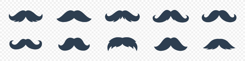 Vector moustache icons. Retro mustaches set for barbershop logos, hipster branding, party props and creative graphic design projects. © Lifeking
