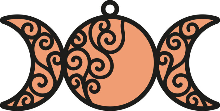 Magical Moon Sun Catcher SVG Dxf, Whimsical Swirl Crescent, Laser Cut File Glowforge, Stained Glass Acrylic Window Ornament, Halloween Decor