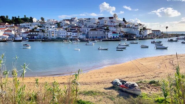 Old sea town of Ferragudo, near Albufeira. travel in Algare, Portugal