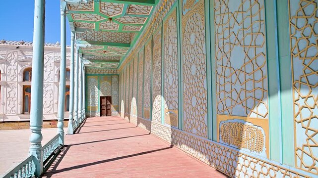 Sitori i Mokhi Khosa Porch in Bukhara, Uzbekistan