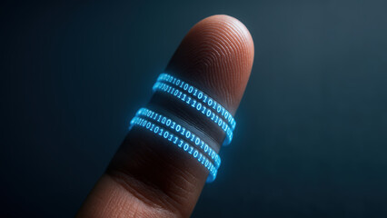 Digital fingerprint privacy rights cyber security data protection identity access biometric scan technology
