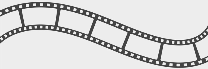 Fototapeta premium Curved film strip. Movie Video concept.