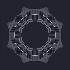Obraz premium Symmetrical composition of geometric shapes. Abstract element for design. Vector illustration in a flat style.