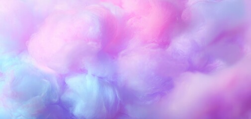 The Cotton Candy Clouds Floating in a Soft Pastel Dreamy Abstract Background