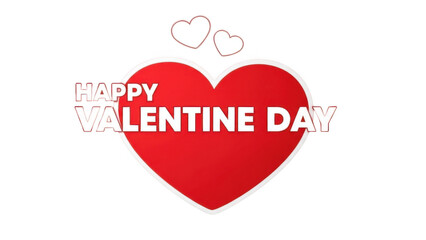 Happy valentine day heart isolated on transparent background