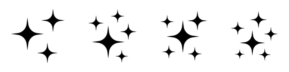 Obraz premium Shining Burst Sparkles and Twinkling Stars Icon Set