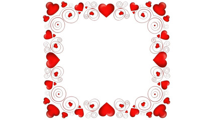 Heart-shaped frame isolated on transparent background