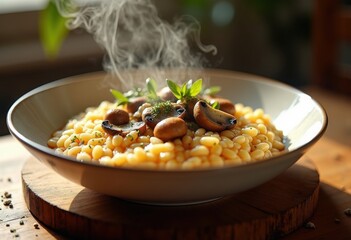 Mushroom Parmesan Risotto Creamy Comfort Dish No Stove Evoking Tranquility