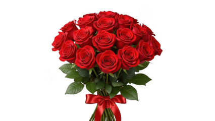 Bouquet of red roses isolated on transparent background