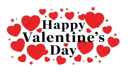 Happy valentine's day hearts isolated on transparent background