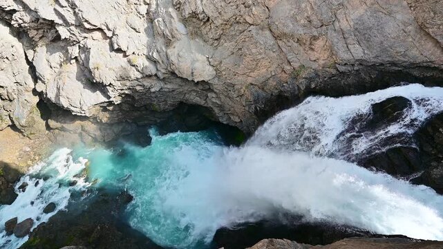 Powerful Iskanderdarya Waterfall Near Iskanderkul
