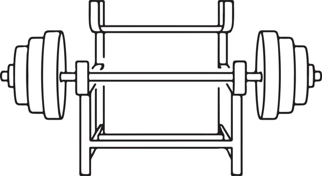 Dumbbell on a weight rack fitness