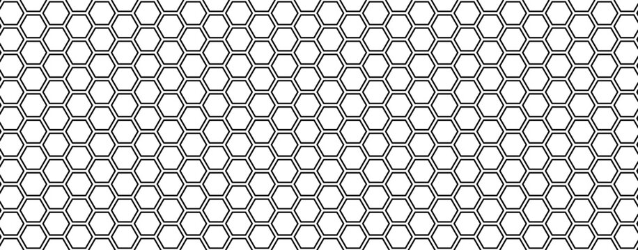 Honeycomb pattern with hexagon mesh. Texture bee comb grid. Flat vector illustration background.	