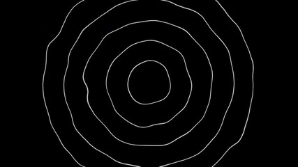 Spinning monochrome loop animation. spiral line waves 4k video